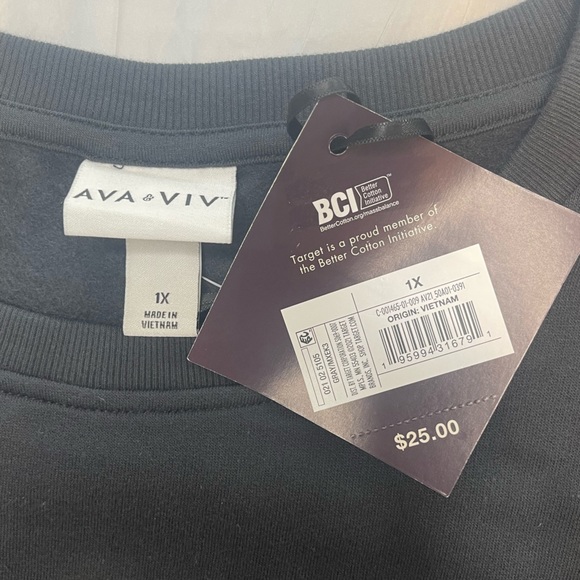 Ava & Viv - Plus Size - Dark Grey - Woman’s Sweatshirt - 1X - NWT - Picture 3 of 4